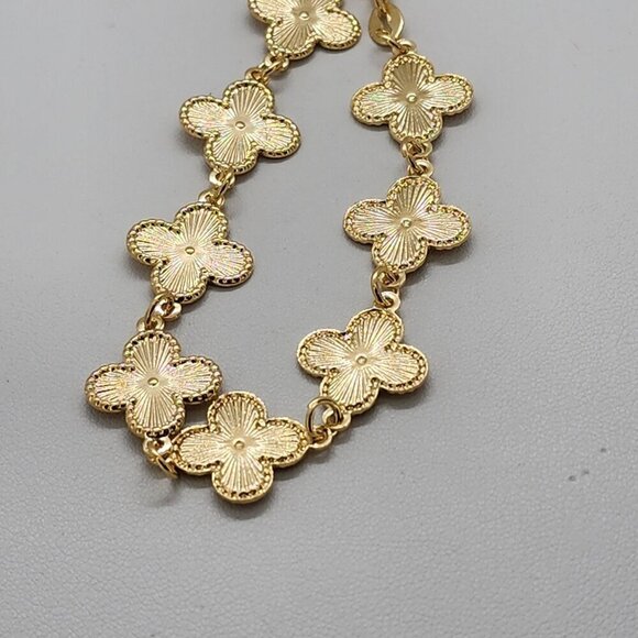 Brand New Brazilian 18k Gold Filled 8 Clover Bracelet - Picture 5 of 5